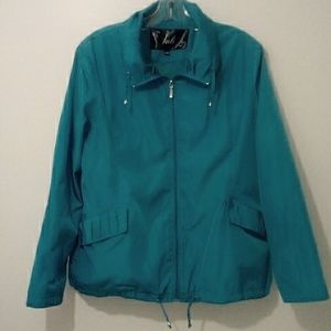 Juli turquoise blue bomber windbreaker jacket